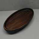 Rustic Wooden Serving Tray with Legs, Oval Decorative Display Platter for Fruits, Drinks (Brown)