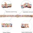 2 x Dog Collar, Cute Flower Floral Patterns Pet Collars for Girl Female Boy Small Medium Large Dogs, Strong Rose Gold Metal Buckle, Soft Cotton Adjustable Puppy Dog Collar (S( 5/8"x 10.2-16.5"), Green)