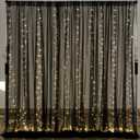 1010ft Black Tulle Backdrop Curtain with Lights String for Parites, Sheer Photo Backdrop Curtains for Wedding Party Photography Background