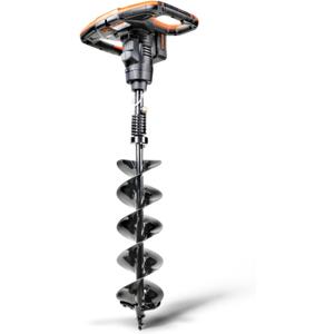 SuperHandy Earth Auger Power Head w/Steel 6"x30" Bit Ultra Duty Eco-Friendly Electric Cordless Lithium-Ion Battery & Charger for Earth Burrowing/Drilling & Post Hole Digging (Earth Auger 6" Set)