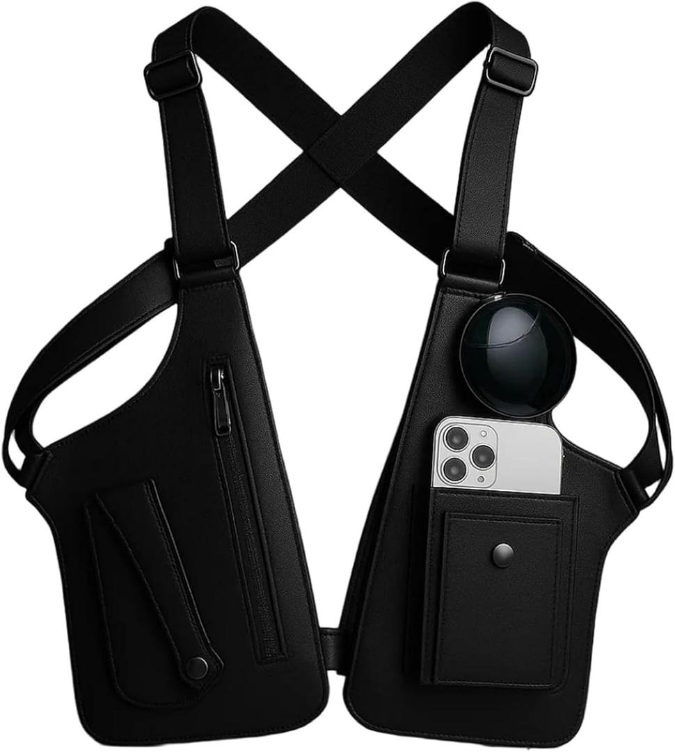 Premium Leather Shoulder Bag Adjustable Armor Hidden Underarm Unisex | Anti Pickpockets Accessories Strap Wallet,
