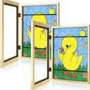 [2Pack] Kids Art Frames, 9x12 Front Opening Kids Artwork Frames Changeable, Gold Artwork Display Storage Frame for Wall, Holds 50 Pcs, for 3D Picture, Crafts, Children Drawing, Hanging Art, Portfolio