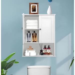 BYAOLVCY Bathroom Cabinet Wall Mounted Over Toilet Storage Cabinet 20x28 Inch White Bathroom Storage Cabinet Wall Space Saver Medicine Cabinets for Bathroom with Adjustable Shelf, 2 Doors, Soft Hinge