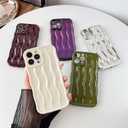 Caseative for iPhone 13 Pro Max Case,Water Ripple Pattern Curly Wave Frame Soft Phone Case (Wine Red)