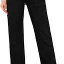 KDF Women's Cropped Straight Leg Jeans - High Waisted Jeans for Women 7/8 Length Denim Pants Black Size 6