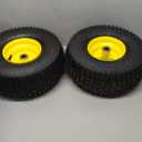 MZREXN 15x6.00-6 Lawn Mower Tires and Wheel Assembly, Front Tires Replacement, Compatible with John Deere & More Riding Mowers, 4 Ply Pneumatic, 3" Offset Hub, 3/4" Bearings, Tubeless, 2PCS (156.00-6-Tubeless)