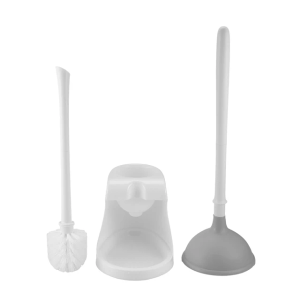 Toilet Plunger and Brush 2-In-1 Toilet Bowl Brush Plunger Set with Holder for Bathroom Cleaning Tools Combo with Stand A