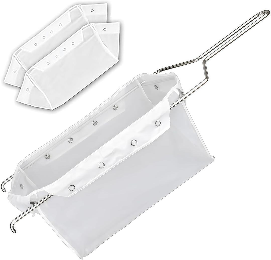 2 Pcs Reusable Fryer Filter Bag with Frame (Bag X Frame)
Reusable Deep Fryer Filter Bags and Frame - Easy-Clean Mesh for Home Commercial Fryer Filter Bag