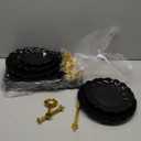 Pack of 10 NWK Cake Stand Set, with 3 x Two-Tier and 3 x Three-Tier Cupcake Stands, 4 x Appetizer Trays, 1 x Tablecloth for Birthday Bridal Baby Shower Party (Black)