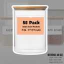 3" x 5" Index Card Holder 56 Pack Adhesive Plastic Label Holders, Clear Tote Bag Labels & Stickers for Organizing Storage Bins, Library Card Shelves