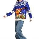 MGparty Ugly Christmas Sweater for Women 2025 Christmas Cute Light Up Sweaters Holiday Party Novelty Funny Pullover (Large, Blue)