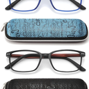 Reading Glasses for Men with Spring hinges, Professional Computer Readers with Blue Light Protection and Case