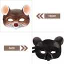 jojofuny Rat Mask: 3D Mouse Mask Half Face Animal Rat Costume for Halloween Carnival Masquerade Party Cosplay Props - Brown