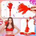 Junkin 48 Pcs Hand Clappers Bulk 7.5 x 3.5 Inch Plastic Noise Makers Party Favors Cheers Clapping Noise Makers Clacker for Soccer Match Football Sporting Event Birthday Game Supplies (Red,Black)