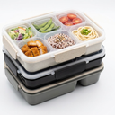 Bento Box Adult Lunch Box, Portion Control Bento Lunch Box, Reusable Divided Food Storage Containers for Healthy Eating Weight Loss, Travel, Work (4pcs 3 grids+2 grids 700ml)
