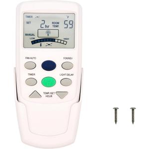 CENMING 9T Thermostatic Ceiling Fan Remote Control Replacement Remote for Hampton Bay,with Reverse Timer 3-Speed, LCD Display Temp 303.9MHz, No Light Dimmer,for L3HFAN9T FAN-9T(Remote Only)