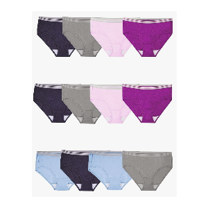 Fruit of the Loom womens Beyondsoft (Regular & Plus Size) Underwear, Brief  Cotton Blend 12 Pack Assorted Colors, 7 US