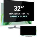 FILMEXT 32 inch Privacy Screen Filter for 16:9 Computer Widescreen Monitor, Removable 32 in Anti Blue Light Anti Glare Anti Spy Privacy Filter Shield-(27 5/815 5/8) (Black)