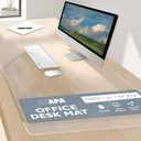 Ilyapa Office Desk Pad, Clear Textured Mat - 47x23 Inch Plastic Clear Desk Protector for Home or Office, Computer Mat Full Mouse Pad (47 x 23 Inch), 23x47 inches