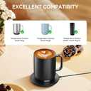 Charging Coaster 2 Compatible with Temperature Control Smart Mug 2 and 1/Travel Mug, Wireless Charger Power Dock Base for Home & Office