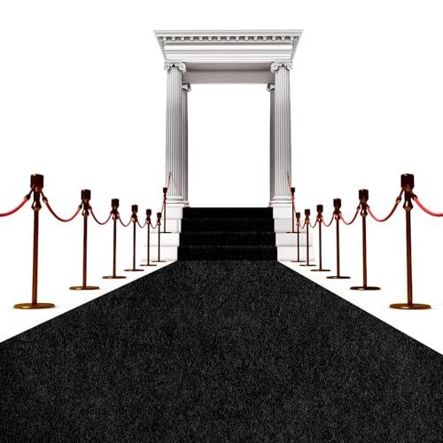 450 GSM Extra Thick Waterproof Black Carpet Runner for Events Decorations, 3X15 Ft Not Slip Red Runner Aisle Runway Rug for Wedding, Party, Banquet, Activity Entrance and Special Events Decorations