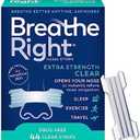 Breathe Right Nasal Strips | Extra Strength | Clear | For Sensitive Skin I Drug-Free Snoring Solution & Nasal Congestion Relief Caused by Colds & Allergies | 43 Count (Packaging May Vary)