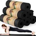 Timgle 6 Pcs 10mm Thick Yoga Mat Bulk 68 x 24 Inches Anti-slip Tear-resistant Exercise Mat Adult Gym Mats for Fitness, Stretching, Workout and Studio, Outdoor Yoga, Pilates (Black)