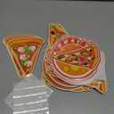 80 Pcs Pizza Party Decorations Cutouts with Glue Point Dots DIY Bulletin Board Cutouts 10 Designs Paper Pizza Cut Outs for Birthday Food Restaurant Themed Party Supplies