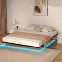 Floating Bed Frame with Smart LED Lights Metal Platform Bed Easy Assembly No Box Spring Needed (Full)