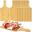 12 Pack Bamboo Cutting Board with Handle, 11" x 5" Individual Charcuterie Boards, Blank Laser Engraving Board, Bulk Food Platter, Mini Board for Kitchen, Home Decor, Housewarming Gift
