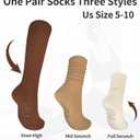 Grip Pilates Socks Slouch Socks with Grip for Yoga Slouchy Grippy Socks Women Scrunch Pilates Socks