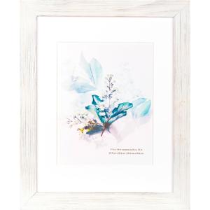 KAIWIN 100% Solid Wood White 11x14 Picture Frame 1 Pack Display Picture 8x10 with Mat, HD Glass Inside, Rustic Wooden Photo Frames for Wall Mounting