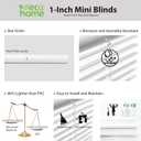 DEZ FURNISHINGS Cordless 1" Mini Blind with Flexible Slats, 27" W x 48" H, Pearl White
