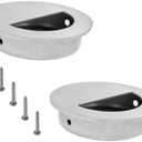 TTZEZE 6 Pack Closet Door Finger Pulls, Hidden Concealed Recessed Sliding Door Pull Handle, Stainless Steel Round Closet Knob Flush Finger Cabinet Pull Handles 50 x 12mm