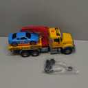 Dwi Dowellin Kids Toys for 3 4 5 6 7 Years Old Boys, 15" Large Tow Truck Toy,Friction Powered Transport Truck Crane Toy with Lights and Sounds,with Roadster,Toddlers Gifts