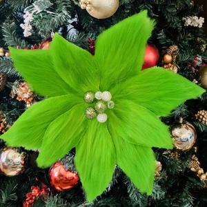 6PCS st Easter Picks Decorations Furry Shamrock Ornaments for Tree Funny Green Flower Stem Floralfor Garland vase Centerpiece Tables Wreath Fireplace Door dcor
