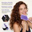 Curl Defining Brush, Vented Curly Hair Brush for Effortlessly Detangling Shaping and Defining Women's Men's Curls on All Wet or Dry Hair Types, Reduces Frizz (Purple)