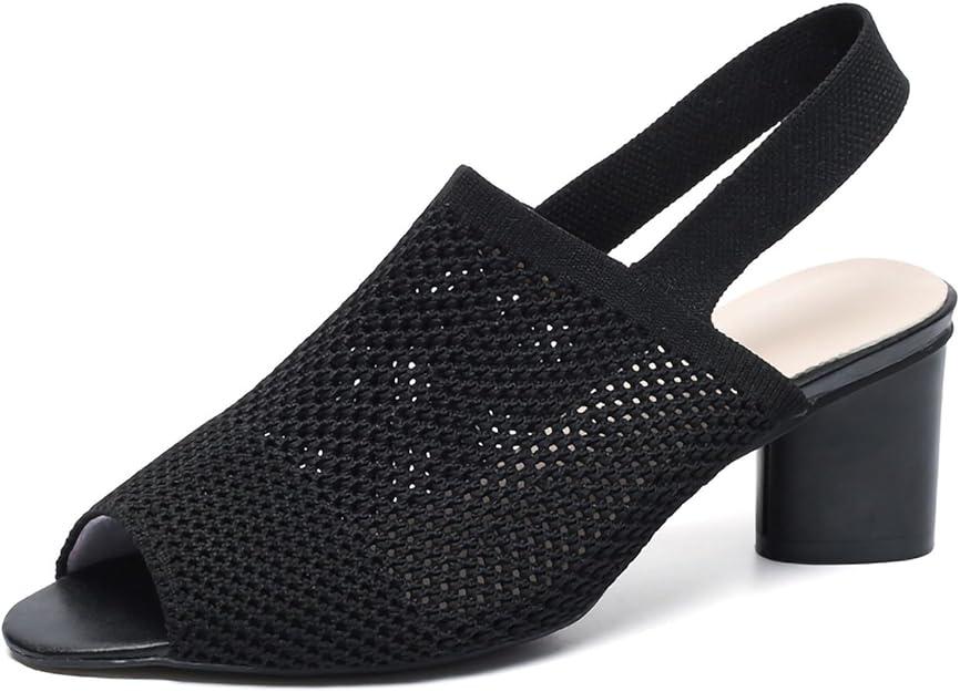 Womens Comfortable Sandals Slingback Low Block Heeled Shoes Open Toe Wedding Evening Party Prom Size 39