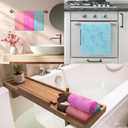 3 Pcs Watercolor Mermaid Hand Towels Cotton Absorbent Jacquard Weave Mermaid Kitchen Towel 3D Seasonal Decorative Washcloth for Home Drying Cleaning Cooking Gift, 14" x 29" (Blue, Pink, Purple)