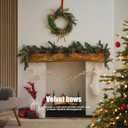 2 x 24 Pcs Brown Velvet Ribbon Christmas Tree Bows Bow Tree Topper Door Garland Decor Vintage Wreath Bow Velvet Bows Ornaments for Christmas Trees Gifts Party Door Garland Wreath Deco (Brown)