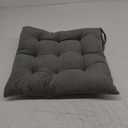 HLOVME Corduroy Chair Cushion with Ties Ultra Soft Warm Floor Cushion for Kids Reading Nook Comfortable Square Seat Cushion for Adult 15.7x15.7, Grey