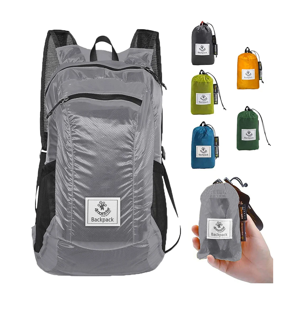 4Monster Hiking Daypack,Water Resistant Lightweight Packable Backpack for Travel Camping Outdoor
