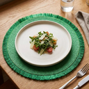 4-Pack Fringe Placemat Green