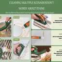 2 x Kitchen Scrub Brush Set with Ergonomic Handle, Deep Cleaning Brushes, Include Dish, Grout, Groove Gap, Bottle, Bathroom Brush Heads (Green)