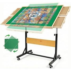 ALL4JIG 1500 Pieces Puzzle Table with Legs and Wheels, Wooden Jigsaw Puzzle Table with 4 Drawers & Cover,Upgraded Stability & Optimized Lightweight Design,Vertical Placement Option