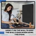 Chunful 24×36 Inch Stove Backsplash Splatter Guard Range Hood Backsplash Wall Protector for Kitchen Stovetop Wall Easy Installation Fire Extinguishing