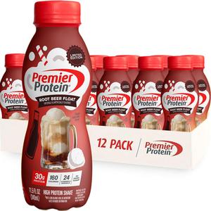 Premier Protein Shake, Limited Edition, Root Beer Float, 30g Protein, 1g Sugar, 24 Vitamins & Minerals, Nutrients to Support Immune Health, 11.5 fl oz, 12 Pack, Best By: 05/06/26