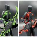 T13 New Action Figure Set (Assembly Completed), 3D Printed Multi-Jointed Movable Titan 13 Dummy Lucky 13 Mobile Robot, Nova 13 Action Figures Desktop Decorations for Game Lovers Toy (Black Red Green)