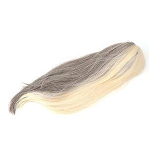 VINGVO Fake Long Straight Hair Wig, White Lace Front Wig White Gray Breathable with Bangs Breathable Fashionable Wig for Halloween and Daily Wear