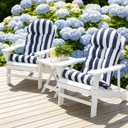 Enipate Weather Resistant Adirondack Chair Cushions Set of 2 High Back Indoor Outdoor Patio Tufted Lounge Cushion Seat Pads